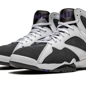 Men's Jordan 7 Retro Flint White/Flint Grey-Black-Varsity Purple (CU9307 100) - 10