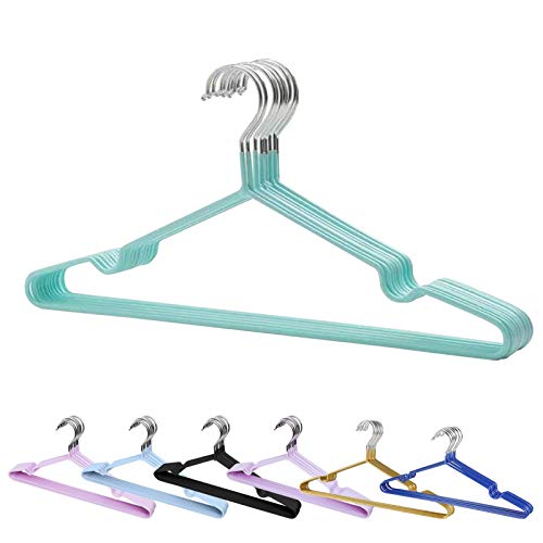 Clothes Hangers Color Stainless Steel Rubber Hangers for Clothes Poles Non-Slip Drying Racks Drying Racks Outdoor Drying Racks 10pcs Hanger Space Saver (Color : B)