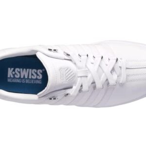 K-Swiss Women's Classic VN Leather Sneaker, White/White, 9 M