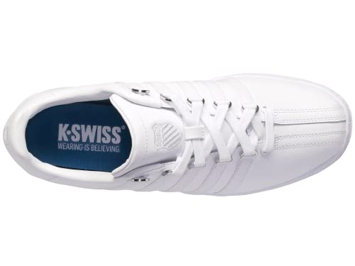 K-Swiss Women's Classic VN Leather Sneaker, White/White, 9 M