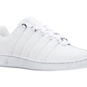 K-Swiss Women's Classic VN Leather Sneaker, White/White, 9 M