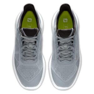 FootJoy Men's FJ Flex Golf Shoe, Grey/White/Lime, 10