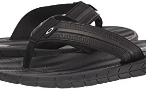 Oakley Men's Pier Ellipse Flip Flop, Blackout, 13