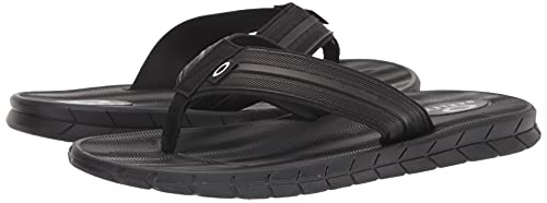 Oakley Men's Pier Ellipse Flip Flop, Blackout, 13