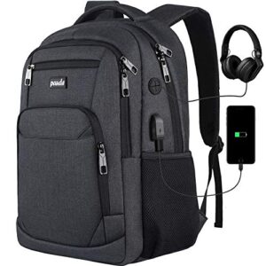 paude backpack for men and women,17.3 inch school backpack for teens,travel laptop backpack with usb charging port for business college travel