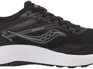 Saucony Men's Cohesion 15 Running Shoe, Black/White, 11