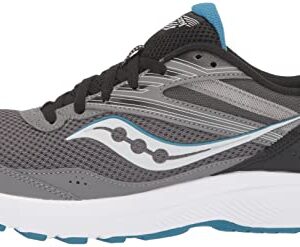 Saucony Men's Cohesion 15 Running Shoe, Charcoal/Topaz, 8.5