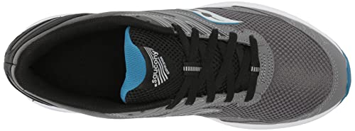 Saucony Men's Cohesion 15 Running Shoe, Charcoal/Topaz, 8.5