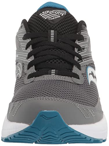 Saucony Men's Cohesion 15 Running Shoe, Charcoal/Topaz, 8.5