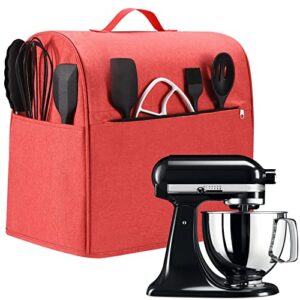ouolife stand mixer cover dust proof bag compatible with kitchenaid electric mixer (red, fit for tilt head 4.5-5 quart)