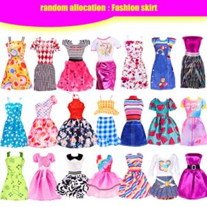 39 PCS Doll Clothes and Accessories Including 3 Wedding Gown Dresses, 5 Mini Dress, 3 Fashion Doll Clothes, 3 Blouses Pants, 1 Dog & 24 Accessories for 11.5 inch Fashion Girl Doll