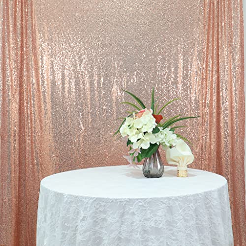 Sequin Curtain Backdrop 2 Panels Set Rose Gold 2FTx8FT Sequin Photography Backdrop Curtain Sparkle Background Drapes for Christmas Wedding Party Decoration