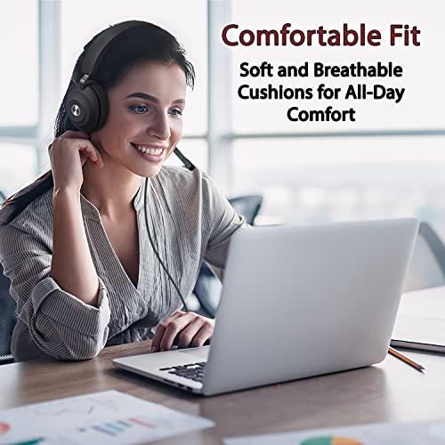 Cyber Acoustics CA Essential USB Headset (HS-2000) – Professional Headset for Calls & Music, All-Day Comfort, Integrated Ear Cup Controls, Optimized for UC Platforms