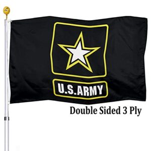 us army military flag 3x5 outdoor made in usa double sided- american united states army star black flags 3 ply heavy duty fade resistant banner for outdoor indoor garage wall