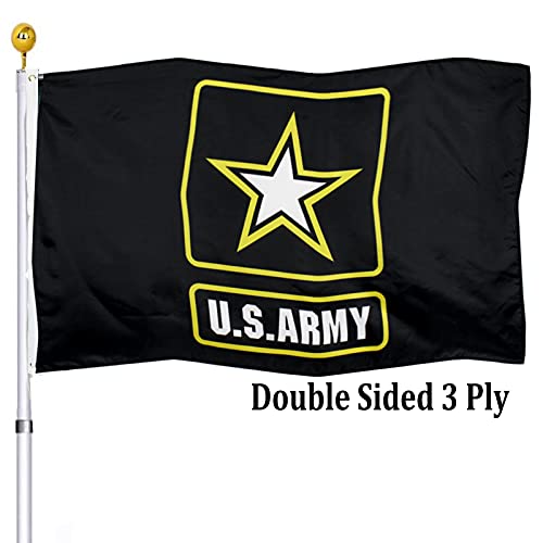 US Army Military Flag 3x5 Outdoor Made In USA Double Sided- American United States Army Star Black Flags 3 Ply Heavy Duty Fade Resistant Banner for Outdoor Indoor Garage Wall