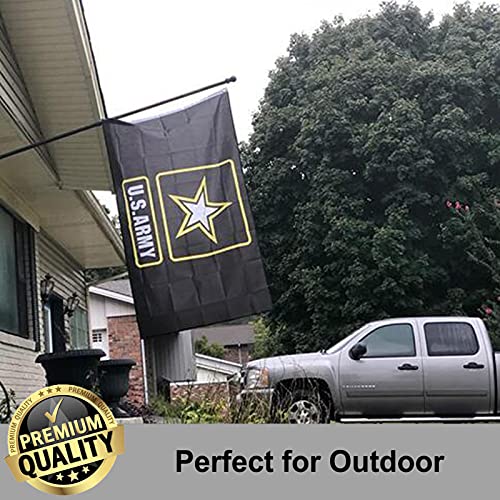 US Army Military Flag 3x5 Outdoor Made In USA Double Sided- American United States Army Star Black Flags 3 Ply Heavy Duty Fade Resistant Banner for Outdoor Indoor Garage Wall