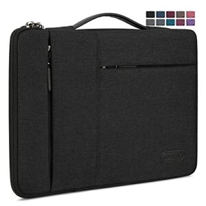 laptop sleeve case 15-15.6 inch waterproof business computer carrying case portable handle briefcase bag compatible with 15.6 inch macbook air/pro 15-15.6 inch hp asus samsung notebook black
