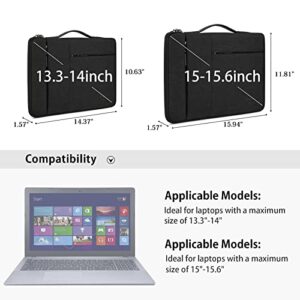 Laptop Sleeve Case 15-15.6 Inch Waterproof Business Computer Carrying Case Portable Handle Briefcase Bag Compatible with 15.6 Inch MacBook Air/Pro 15-15.6 Inch HP ASUS Samsung Notebook Black