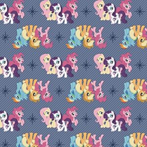 Camelot Fabrics My Little Pony Friends Characters Rarity Rainbow Dash Pinkie Pie Premium Quality 100% Cotton Fabric by 1/2 of a Yard.