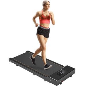 todo under desk treadmill walking pad 2 in 1 walkstation jogging running portable installation free for home office use, slim flat led display and remote control