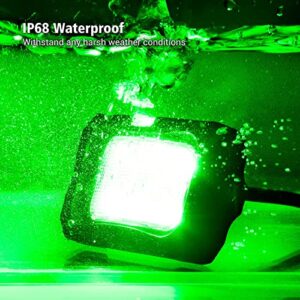 MICTUNING C2 Curved Green LED Rock Lights - 4 Pods Underglow Lights Compatible for Car Truck Offroad ATV UTV Boat