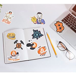 YOKSAS Bitcoin Crypto Stickers for Water Bottles Laptop,50PCS Funny Digital Currency Decals for Computer Phone Guitar Luggage