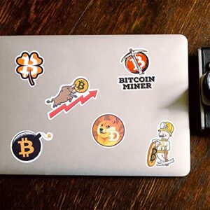 YOKSAS Bitcoin Crypto Stickers for Water Bottles Laptop,50PCS Funny Digital Currency Decals for Computer Phone Guitar Luggage