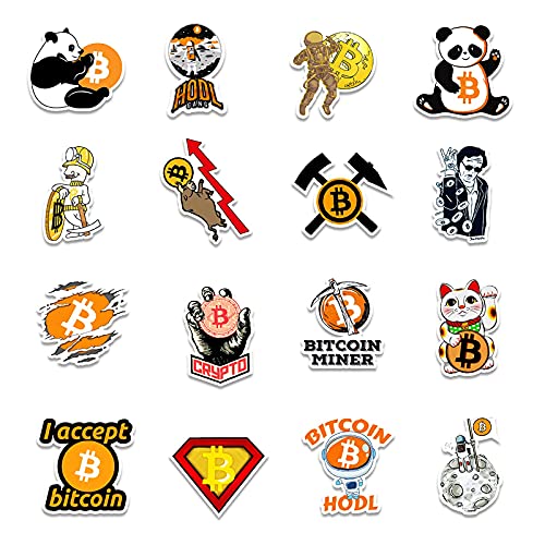 YOKSAS Bitcoin Crypto Stickers for Water Bottles Laptop,50PCS Funny Digital Currency Decals for Computer Phone Guitar Luggage