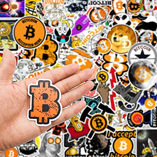 YOKSAS Bitcoin Crypto Stickers for Water Bottles Laptop,50PCS Funny Digital Currency Decals for Computer Phone Guitar Luggage