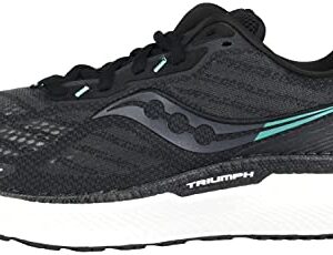 Saucony Women's Triumph 19 Running Shoe, Black/White, 9