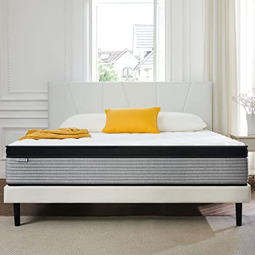 S SECRETLAND Full Mattress, 12 Inch Hybrid Memory Foam Mattress and Individual Pocket Springs,Full Bed Mattress in a Box with Pressure Relief and Cooler Cover,Soft Full Size