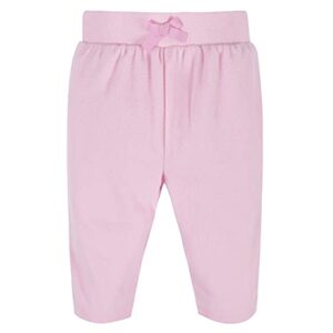 Gerber Baby Girls' 4-Pack Microfleece Pants, Pink/Gray/Black, Newborn