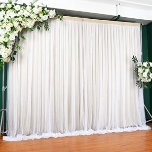 10ft x 7ft champagne tulle backdrop curtain for bridal shower baby shower parties wedding 3 layers sheer photo curtains backdrop fabric drapes panels decoration for photography birthday party