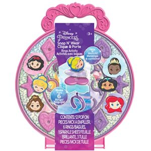 tara toys disney princess snap n' wear activity rings set, diy jewellery kit for kids, 3+ years