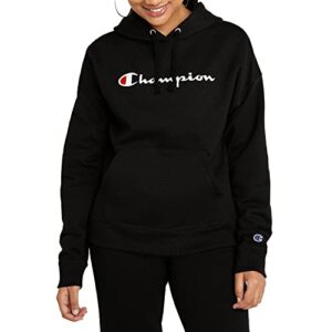 champion women's hoodie, powerblend, fleece hoodie, sweatshirt for women, script (reg. or plus)
