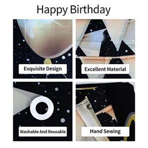 HAMIGAR 6x4ft Happy 30th Anniversary Banner Backdrop - 30 Wedding Anniversary Decorations Party Supplies - Black Gold