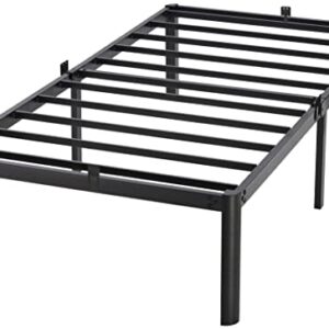 TATAGO 16 Inch Metal Platform Bed Frame with Anti-Collision Round Legs, 3000lbs Heavy Duty Mattress Foundation, Easy Assembly/Silent/Anti-Shake/Non-Slip/No Box Spring Needed, Twin