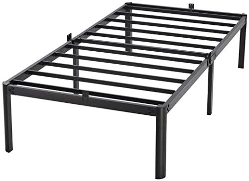 TATAGO 16 Inch Metal Platform Bed Frame with Anti-Collision Round Legs, 3000lbs Heavy Duty Mattress Foundation, Easy Assembly/Silent/Anti-Shake/Non-Slip/No Box Spring Needed, Twin