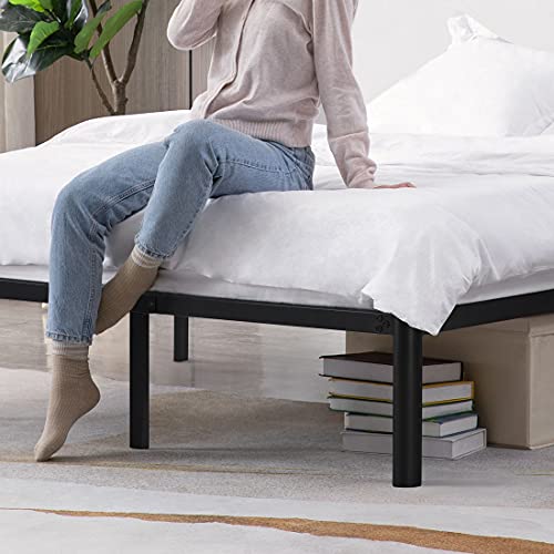 TATAGO 16 Inch Metal Platform Bed Frame with Anti-Collision Round Legs, 3000lbs Heavy Duty Mattress Foundation, Easy Assembly/Silent/Anti-Shake/Non-Slip/No Box Spring Needed, Twin