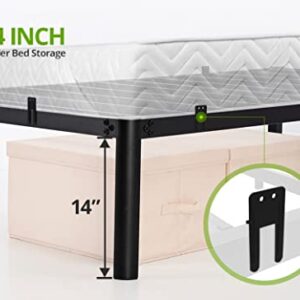 TATAGO 16 Inch Metal Platform Bed Frame with Anti-Collision Round Legs, 3000lbs Heavy Duty Mattress Foundation, Easy Assembly/Silent/Anti-Shake/Non-Slip/No Box Spring Needed, Twin