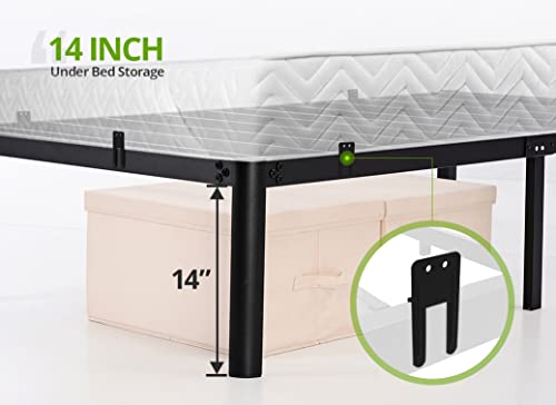 TATAGO 16 Inch Metal Platform Bed Frame with Anti-Collision Round Legs, 3000lbs Heavy Duty Mattress Foundation, Easy Assembly/Silent/Anti-Shake/Non-Slip/No Box Spring Needed, Twin