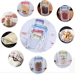 45 Pcs Reusable Mason Jar Ziplock Bags,Food Storage Bags Portable Food Saver Bags for Travel Camping Picnic Organizer(10Small,15Medium,15Large,5Tall)