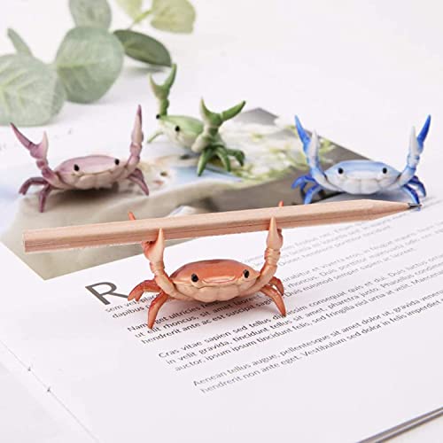 Vuwuma 4PCS New Japanese Creative Cute Crab Pen Holder Weightlifting Crabs Pen Stand Pen Holder for Desk Stationery Gift for Pen Lovers, Shopwindow, Office