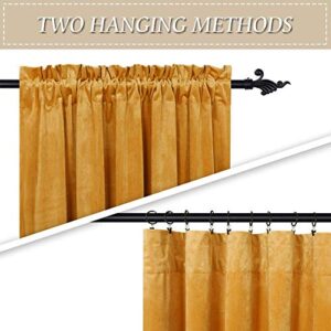 RYB HOME White Sheer Curtains & Velvet Curtains