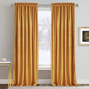 RYB HOME White Sheer Curtains & Velvet Curtains