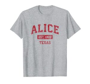 alice texas tx vintage sports design red design t-shirt