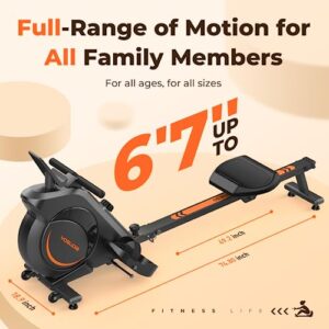 YOSUDA Magnetic Rowing Machine 350 LB Weight Capacity - Foldable Rower for Home Use with LCD Monitor, Tablet Holder and Comfortable Seat Cushion