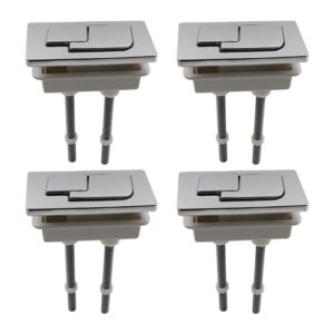 Quluxe 4 Pcs Square Toilet Tank Buttons Dual Push Flushing Toilet Button Toilet Button Replacement Toilet Flush Button with Thread Diameter (64×33mm)