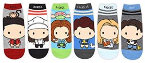 hyp friends tv show chibi characters juniors/womens 6 pack ankle socks