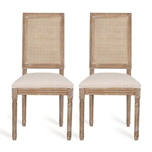 christopher knight home regina dining chair, wood, beige + natural